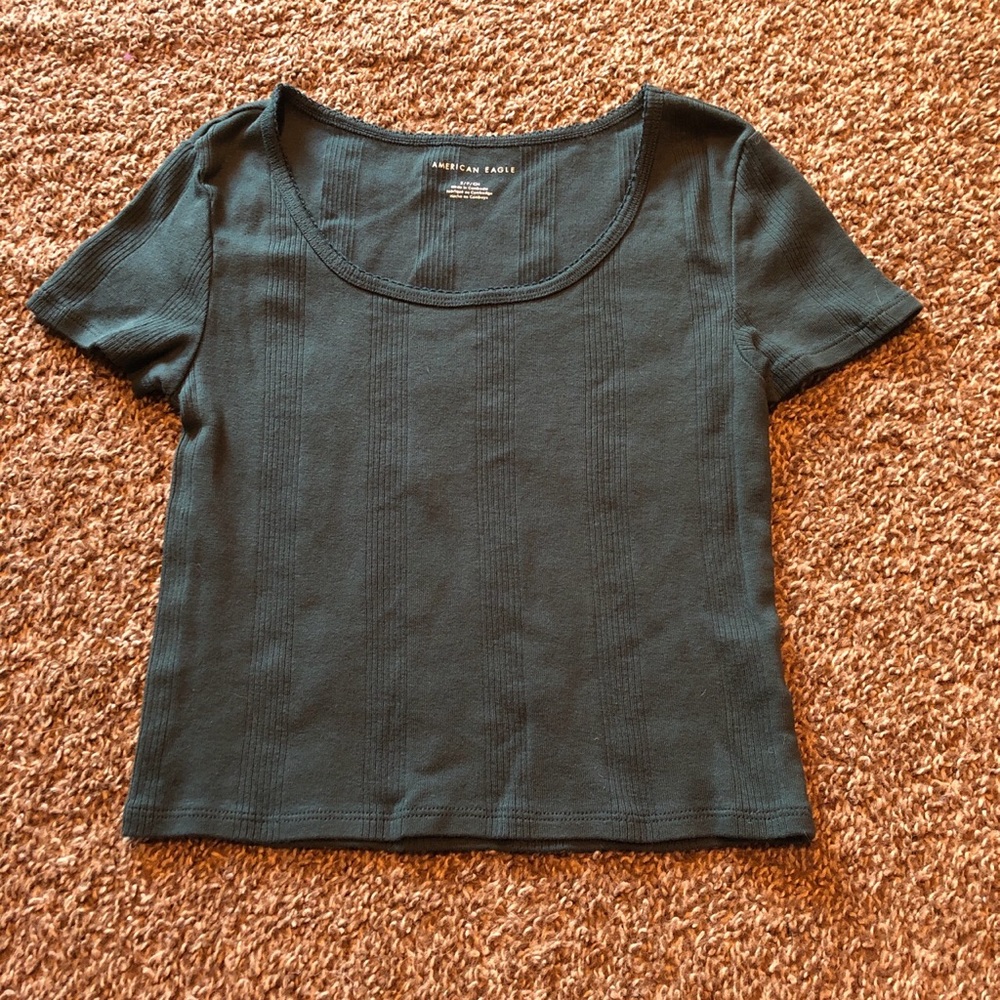 American Eagle Turquoise baby tee